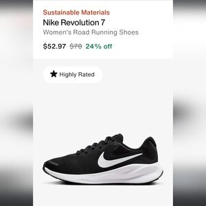 Nike Revolution 7 Women's Black Running Shoes